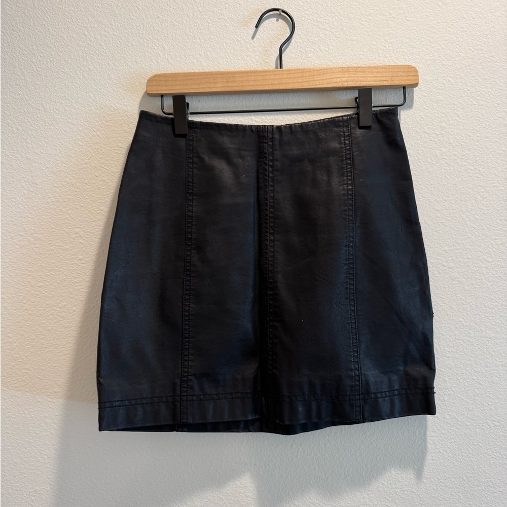 Free People Vegan Leather Skirt